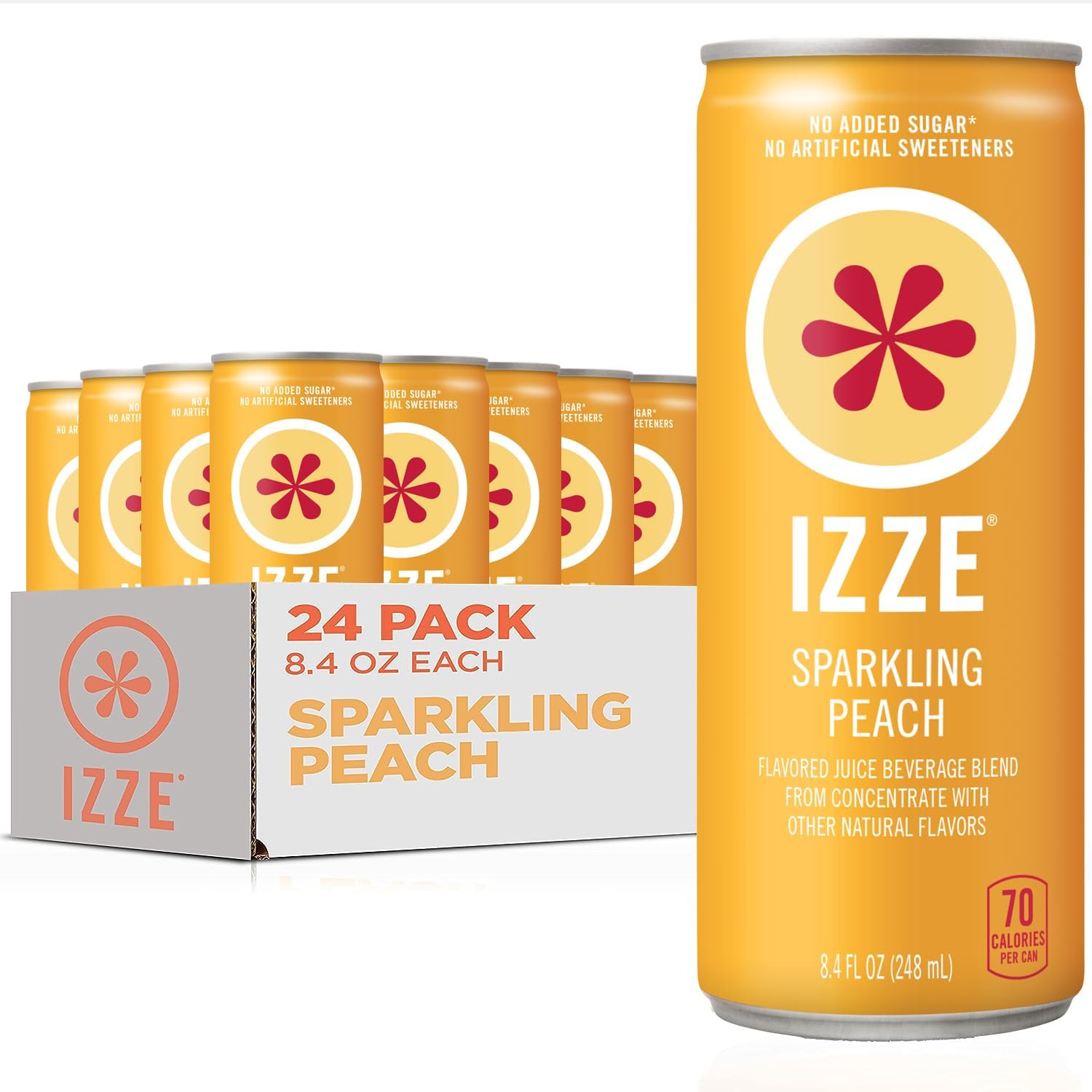 Amazon.com: IZZE Sparkling Juice Beverage Blend, Peach, No Sugar